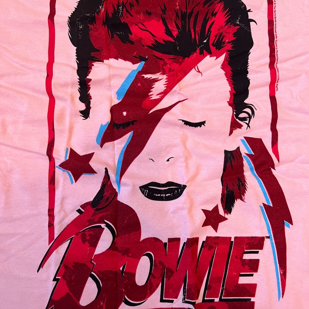 Amplified brand Pink David Bowie Aladdin Sane tshirt